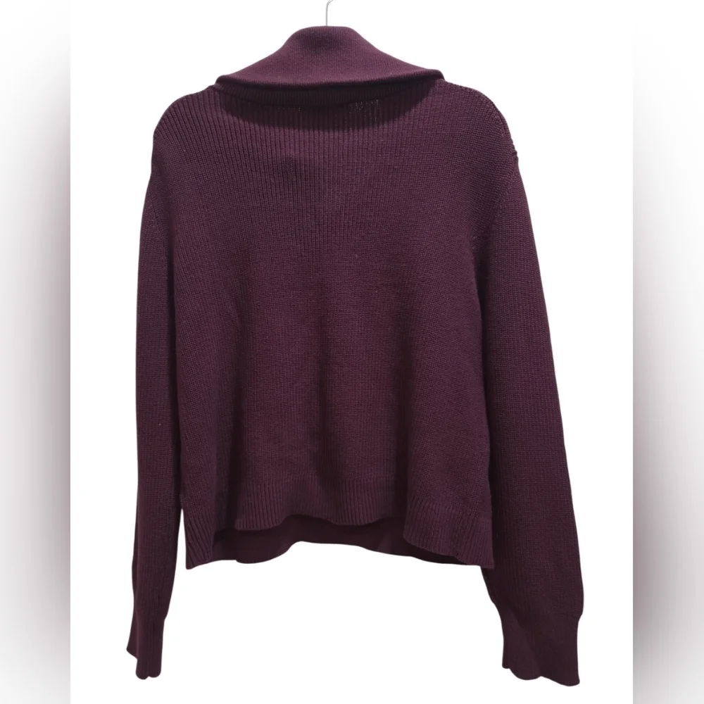 Michael Kors Logo Jacquard Quarter Zip Sweater, NWT, Large
